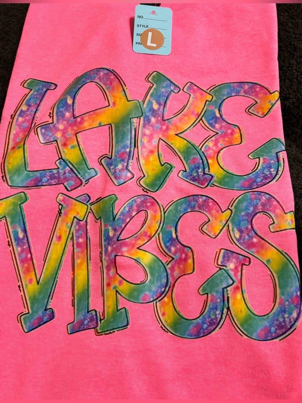 NEW Hot Pink Lake Vibes' Pink Graphic Tee - Large